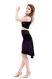 amethyst velvet fluted skirt