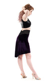 amethyst velvet fluted skirt