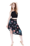 black porcelain draped & ruched skirt - Poema Tango Clothes: handmade luxury clothing for Argentine tango