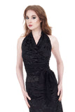 black rose burnout velvet wrap top - Poema Tango Clothes: handmade luxury clothing for Argentine tango