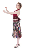blotted rainbow & jacquard garden circle skirt - Poema Tango Clothes: handmade luxury clothing for Argentine tango