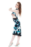 blue dreams fluted skirt - Poema Tango Clothes: handmade luxury clothing for Argentine tango