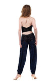 blue firulete burnout tango trousers - Poema Tango Clothes: handmade luxury clothing for Argentine tango