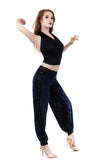 blue firulete burnout tango trousers - Poema Tango Clothes: handmade luxury clothing for Argentine tango