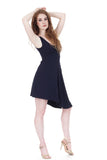 blue shadow draped tank dress - Poema Tango Clothes: handmade luxury clothing for Argentine tango