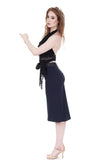 blue shadow ruched skirt - Poema Tango Clothes: handmade luxury clothing for Argentine tango