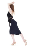 blue shadow ruched skirt - Poema Tango Clothes: handmade luxury clothing for Argentine tango