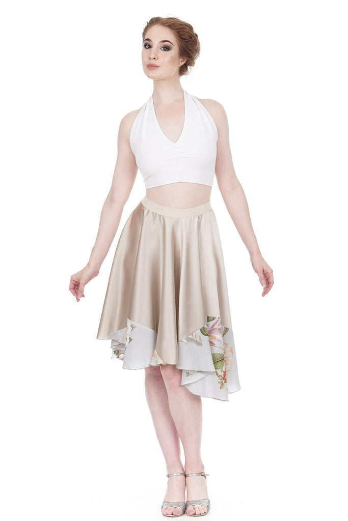 botanist silk skirt - Poema Tango Clothes: handmade luxury clothing for Argentine tango