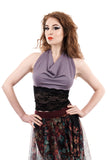 boudoir orchid wrap halter - Poema Tango Clothes: handmade luxury clothing for Argentine tango