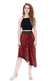 burnout velvet roses draped & ruched skirt - Poema Tango Clothes: handmade luxury clothing for Argentine tango
