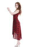 burnout velvet roses draped tank dress - Poema Tango Clothes: handmade luxury clothing for Argentine tango