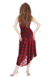 burnout velvet roses draped tank dress - Poema Tango Clothes: handmade luxury clothing for Argentine tango