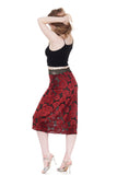 burnout velvet roses pencil skirt - Poema Tango Clothes: handmade luxury clothing for Argentine tango