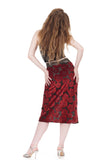 burnout velvet roses pencil skirt - Poema Tango Clothes: handmade luxury clothing for Argentine tango