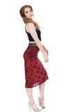 burnout velvet roses pencil skirt - Poema Tango Clothes: handmade luxury clothing for Argentine tango