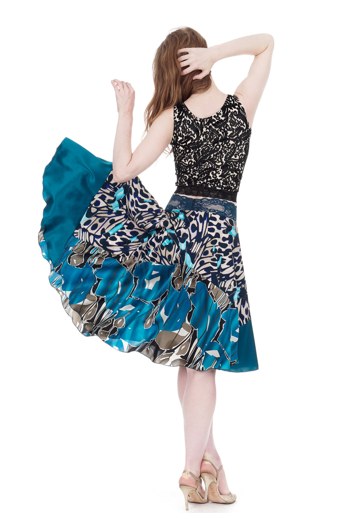 butterfly wing circle skirt - Poema Tango Clothes: handmade luxury clothing for Argentine tango