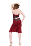 cabernet and sweetrose ruched skirt - Poema Tango Clothes: handmade luxury clothing for Argentine tango