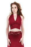 cabernet ruched halter - Poema Tango Clothes: handmade luxury clothing for Argentine tango