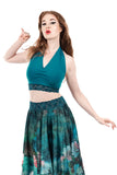 cerulean ruched halter - Poema Tango Clothes: handmade luxury clothing for Argentine tango