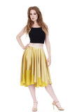 chartreuse-dipped gold silk circle skirt - Poema Tango Clothes: handmade luxury clothing for Argentine tango