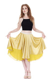 chartreuse-dipped gold silk circle skirt - Poema Tango Clothes: handmade luxury clothing for Argentine tango