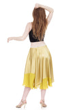 chartreuse-dipped gold silk circle skirt - Poema Tango Clothes: handmade luxury clothing for Argentine tango