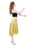 chartreuse-dipped gold silk circle skirt - Poema Tango Clothes: handmade luxury clothing for Argentine tango