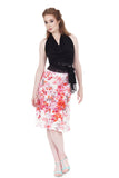 cherry blossoms draped skirt - Poema Tango Clothes: handmade luxury clothing for Argentine tango
