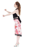 cherry blossoms fluted embellished skirt - Poema Tango Clothes: handmade luxury clothing for Argentine tango