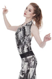 cityscape draped halter - Poema Tango Clothes: handmade luxury clothing for Argentine tango