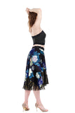 cobalt peony circle skirt - Poema Tango Clothes: handmade luxury clothing for Argentine tango