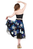 cobalt peony circle skirt - Poema Tango Clothes: handmade luxury clothing for Argentine tango