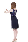 dappled dark & blue shadow tank dress - Poema Tango Clothes: handmade luxury clothing for Argentine tango