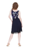 dappled dark & blue shadow tank dress - Poema Tango Clothes: handmade luxury clothing for Argentine tango