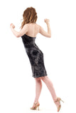 dyestorm ruched halter dress - Poema Tango Clothes: handmade luxury clothing for Argentine tango