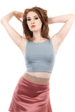 forget-me-not dance tank - Poema Tango Clothes: handmade luxury clothing for Argentine tango