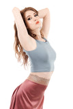 forget-me-not dance tank - Poema Tango Clothes: handmade luxury clothing for Argentine tango