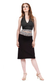 french lace & soft black ruched skirt - Poema Tango Clothes: handmade luxury clothing for Argentine tango