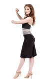 french lace & soft black ruched skirt - Poema Tango Clothes: handmade luxury clothing for Argentine tango