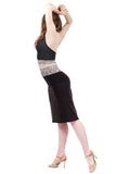 french lace & soft black ruched skirt - Poema Tango Clothes: handmade luxury clothing for Argentine tango