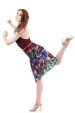 gem rainbow ruched skirt - Poema Tango Clothes: handmade luxury clothing for Argentine tango