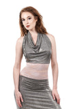 gilt shimmer & icing lace signature halter - Poema Tango Clothes: handmade luxury clothing for Argentine tango