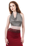 gilt shimmer & icing lace signature halter - Poema Tango Clothes: handmade luxury clothing for Argentine tango