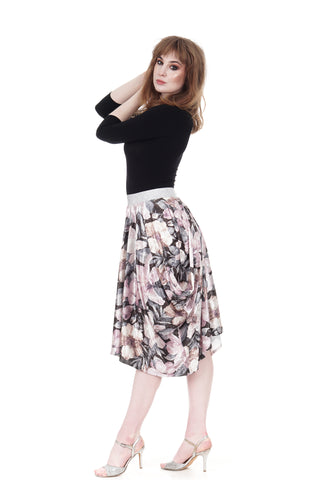 glossy bouquet bustled skirt