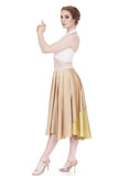 gold-dipped rose gold silk skirt - Poema Tango Clothes: handmade luxury clothing for Argentine tango