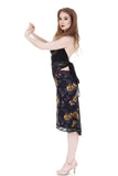 gold night rose embellished skirt - Poema Tango Clothes: handmade luxury clothing for Argentine tango