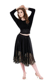 goldshot inky wing skirt - Poema Tango Clothes: handmade luxury clothing for Argentine tango