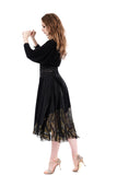 goldshot inky wing skirt - Poema Tango Clothes: handmade luxury clothing for Argentine tango
