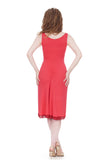 hot coral ruched tank dress - Poema Tango Clothes: handmade luxury clothing for Argentine tango