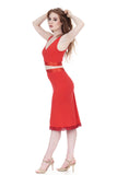 hot fire ruched skirt - Poema Tango Clothes: handmade luxury clothing for Argentine tango